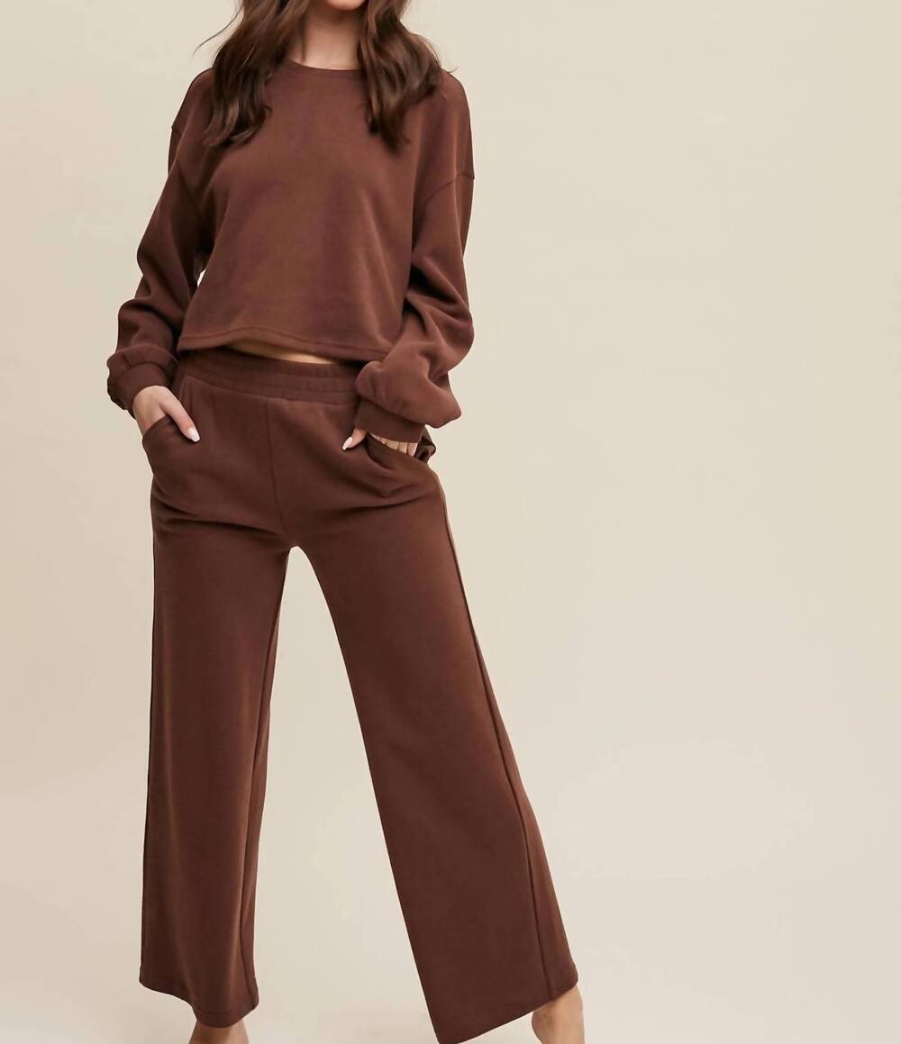NEW LISTICLE lena loungewear set in mocha